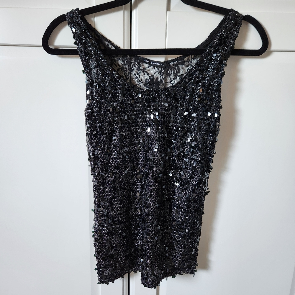 RED LONDON Sequin lace top, size M-L